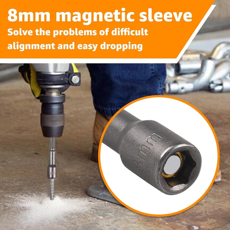 GUSUUI 100 PCS Concrete Screws 1/4" x 1-1/4", 410 Stainless Steel Hex Concrete Screw Kit with Drill Bit and Hex Bit Socket for Anchoring to Masonry, Block, Brick - Image 5
